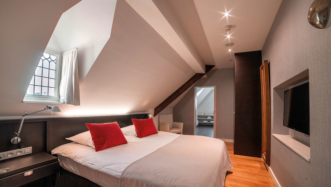 Chambre en duplex de la Suite Sélys au Van der Valk Sélys Liège